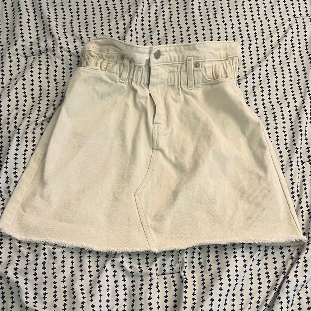 Fashion Nova Cream Mini Skirt